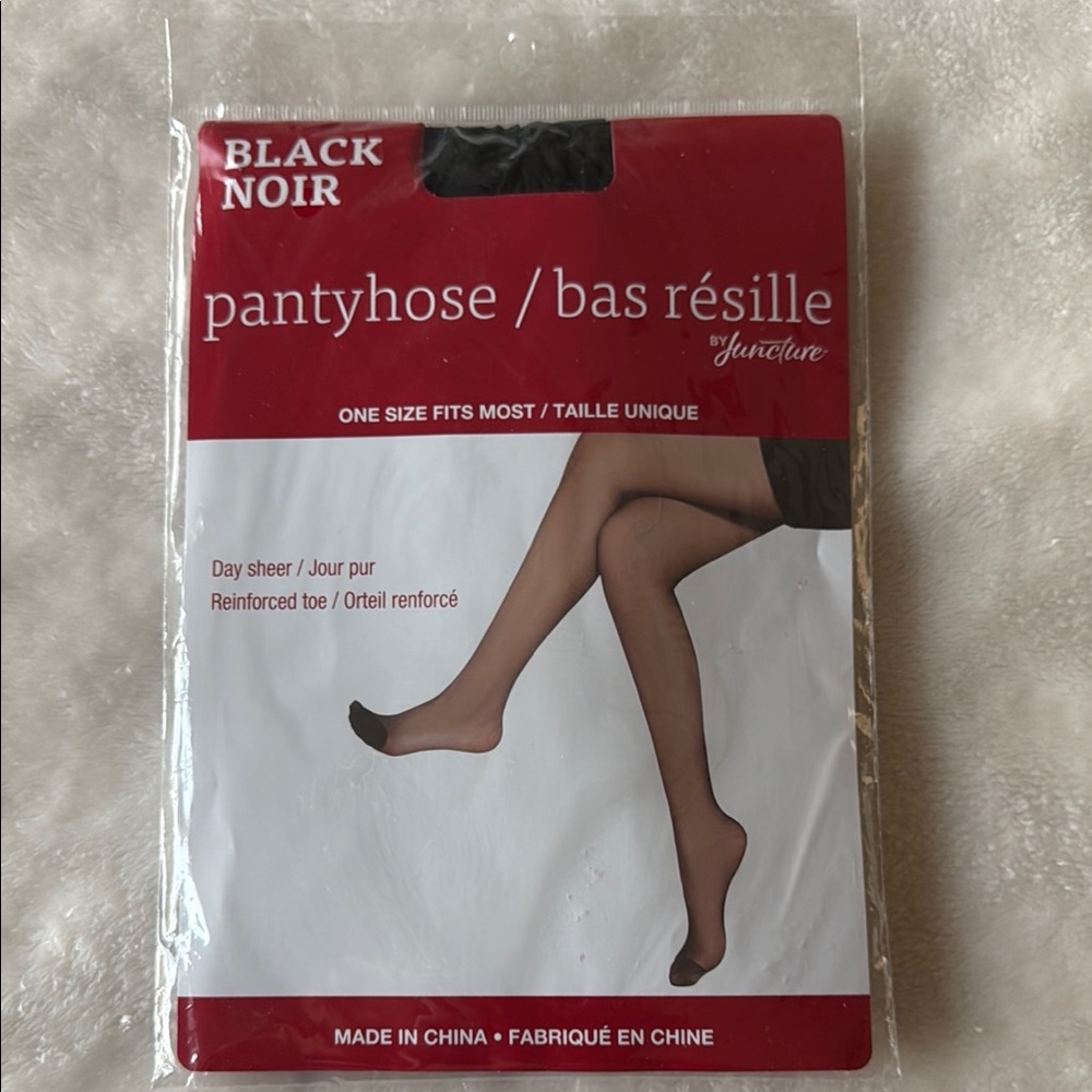 Juncture Black pantyhose day sheer one size